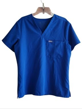 Figs Catrina Royal Blue V-Neck Scrub Top